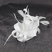 levne Fascinátoři-Čelenky Fascinátory Klobouky  Polyamidový klobouk Fedora Klobouk s plochým vrškem Podzimní svatba Městská párty  Večerní dovolená Čajová párty Dostih Vintage Elegantní s peřím Appliques Hlava