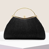 abordables Pochettes et sacs à main de soirée-sac à main de soirée élégant en or pour femme – sac à main métallique plissé avec poignée en strass pour femme, mariage, fête et événements officiels