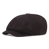 voordelige Herenhoeden-Voor heren Damesbaret Krantenverkoper hoed Zwart Geel Katoen Streetwear Stijlvol Casual Buiten Dagelijks Uitgaan Effen Zonbescherming