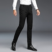 economico Sottile-Per uomo pantaloni della tuta Pantaloni Chino Pantaloni casual Tasche Gamba dritta Liscio Comfort Ufficio Attività commerciale Informale Streetwear Moda Nero Grigio chiaro