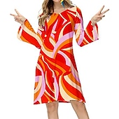cheap Dresses-Hippie Retro Vintage 1970s Disco Dress Women&#039;s Costume Vintage Cosplay Party &amp; Evening Long Sleeve Dress Masquerade
