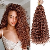 cheap Crochet Hair-18 Inch 8 Packs Curly Crochet Hair Beach Curl Water Wave Crochet Hair Deep Wave Wavy Braids Curly Crochet Hair For Black Women