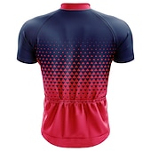 cheap Men's Clothing Sets-Men's Cycling Jersey with Bib Shorts Short Sleeve Mountain Bike MTB Road Bike Cycling Summer Blue White Yellow Geometric Dot Bike 3D Pad Quick Dry Back Pocket Moisture Wicking Breathable Spandex