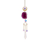 economico Acchiappasogni-fetta di agata geode cristallo sun catcher, creatore di arcobaleno, prisma finestra di cristallo appeso, strega suncatcher windchime wall decor, boho home decor