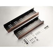 abordables Estantes para baño-Carrito de ducha estantes de baño montado en la pared espacio de nogal estante de ducha de aluminio organizador de almacenamiento estante de baño cocina accesorios de baño estante de ducha colgante