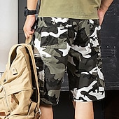 economico Classico-Per uomo Pantaloncini cargo Pantaloncini mimetici Shorts Cerniera Multi-tasche Mimetico Comodità Indossabile Lunghezza al ginocchio Casuale Quotidiano Ferie Sport Moda Bianco Verde militare