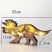 Недорогие Декоративные огни-Деревянные украшения в виде животных, светодиодный светильник, 3d полая резьба, домашний декор, фигурки, ремесла, офисный стол, украшения для спальни, аксессуары