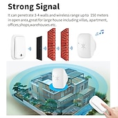 abordables Systèmes de sonnettes-Sonnette sans fil auto-alimentée étanche pas de batterie nécessaire 38 sonneries plug-in ding dong sonnette de porte volume élevé cloche d&#039;allaitement