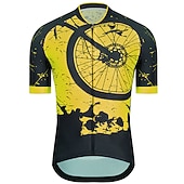 preiswerte Radtrikot Herren-Herren Radtrikot Grafik Lustig Kurzarm Fahhrad Trikot Oberteil mit 3 Gesäßtaschen Mountainbike MTB Straßenradsport Schnelltrocknend Reflektierende Streifen Rückentasche Feuchtigkeitsableitend Sport