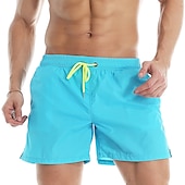 cheap Men&#039;s Swimming Shorts-Men&#039;s Board Shorts Swim Shorts Swim Trunks Summer Shorts Beach Shorts Drawstring Elastic Waist Plain Quick Dry Short Daily Holiday Hawaiian Boho Black Yellow Micro-elastic