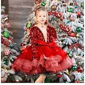 halpa Kukkatyttön mekot-Kukkaistytön asu Tyttöjen Mekko Ensimmäinen ehtoollinen mekko Suoritus Häät Juhla Prinsessa Makea Rypytetty Silmukka Pallokuosi Pitkähihainen Tiukka pyöreä kaula-aukko A tyypin Tyyppi B 3-12 vuotta