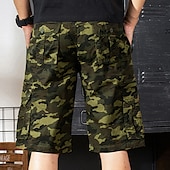 economico Classico-Per uomo Pantaloncini cargo Pantaloncini mimetici Shorts Cerniera Multi-tasche Mimetico Comodità Indossabile Lunghezza al ginocchio Casuale Quotidiano Ferie Sport Moda Bianco Verde militare