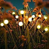 economico Luci paesaggistiche-2/4 confezioni luci lucciola solari impermeabili all&#039;aperto due modalità di luce persistente e lampeggiante 6/8/10 teste bianco caldo bianco multi colore