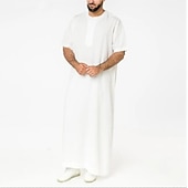 cheap Arabian Muslim-Men&#039;s Robe Thobe / Jubba Religious Saudi Arabic Arabian Muslim Ramadan Adults Leotard / Onesie