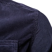 preiswerte Herren-Oberhemden-Herren Freizeithemd Hemdjacke Overshirt Einfarbig Outdoor Straße Rote Marineblau Blau Braun Langarm Umlegekragen Sommer Frühling Bekleidung Button-Down