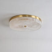 abordables Diseño de Anillo y Redondo-Luz de techo led regulable 35cm diseño circular luces de techo de cobre para sala de estar 110-240v
