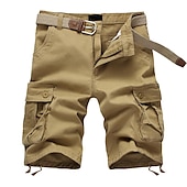 preiswerte Klassiker-Herren Cargo Shorts Kurze Hosen Shorts Kurze Hosen Kurze Hose für Wanderer Multi Pocket Gerade geschnitten 6 Tasche Feste Farbe tragbar Kein Eisen Kurz Casual Täglich Chino Lose Armeegrün Schwarz
