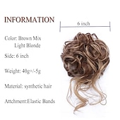 tanie Koki-kok treski potargane updo przedłużanie włosów z elastycznymi gumkami do włosów kręcone włosy kok scrunchle dla kobiet