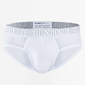 cheap Men&#039;s Briefs Underwear-Men&#039;s 2packs Briefs Brief Underwear 95% Cotton Washable Comfortable Letter Low Rise Black White