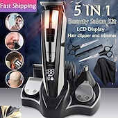 economico Rasatura e depilazione-kemei tagliacapelli tagliacapelli elettrico kit di bellezza multifunzione rasoio da uomo barba trimmer cordless macchina da taglio display lcd 5