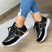 cheap Women&#039;s Sneakers-Women&#039;s White Sneakers with Rose Gold Accents – Stylish Lace-Up Casual Walking Shoes for Travel, Work &amp; Everyday Wear