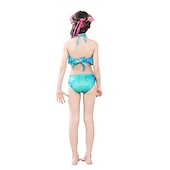 abordables Maillot de bain sirène-Enfants Fille Maillots de bain sirène Maillot de bain Bikini Utilisation Plage Dégradé Actif Plage Licou Maillots de bain 4-12 ans Eté Vert Claire