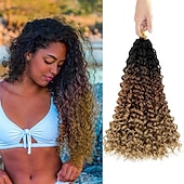 cheap Crochet Hair-18 Inch 8 Packs Curly Crochet Hair Beach Curl Water Wave Crochet Hair Deep Wave Wavy Braids Curly Crochet Hair For Black Women