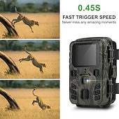 abordables Accessoires pour appareils photo et caméras-Mini caméra de piste vision nocturne 12mp 1080p caméra de jeu avec vision nocturne activée par le mouvement étanche pour la surveillance de la faune