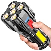 お買い得  懐中電灯-5led懐中電灯屋外ポータブルcobサイドライトワークライトusb充電式防水led懐中電灯