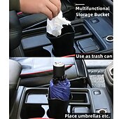 abordables Rangements pour voiture-porte-parapluie de voiture poubelle suspendue poubelle de camion boîte de rangement seau de parapluie multifonction monté sur véhicule housse de parapluie pliante montée sur véhicule porte-gobelet