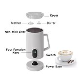 economico Elettrodomestici da cucina-montalatte elettrico montalatte schiuma 4 in 1 macchina per schiumare caffè macchina automatica montalatte elettrica commerciale