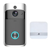 cheap Video Door Phone Systems-Video Doorbell Camera Wireless Battery Powered WiFi Video Doorbell Camera Motion Detector 2-Way Talk HD Video Night Vision Cloud Storage Battery Powered 2.4G WiFi Smart Home Security Doorbell C