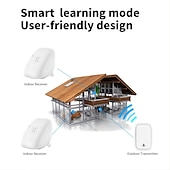 abordables Systèmes de sonnettes-Sonnette sans fil auto-alimentée étanche pas de batterie nécessaire 38 sonneries plug-in ding dong sonnette de porte volume élevé cloche d&#039;allaitement