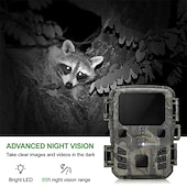 abordables Accessoires pour appareils photo et caméras-Mini caméra de piste vision nocturne 12mp 1080p caméra de jeu avec vision nocturne activée par le mouvement étanche pour la surveillance de la faune