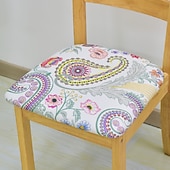 baratos Capa para Cadeira de Jantar-capa de cadeira de jantar capa elástica para cadeira boho capa de assento removível lavável protetor de cadeira capas de almofada para jantar, escritório