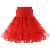 economico gonna sottoveste-Sottoveste da principessa anni &#039;50, gonna a cerchio, tutù sotto la gonna, crinolina, gonna in tulle, costume da donna, vintage, cosplay, festa/serata, ballo di fine anno, gonna corta/minigonna