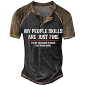 Недорогие Смешные слова-Мужская рубашка Henley My People Skills Are Just Fine It&#039;s My Tolerance To Idiots That Needs Work футболка с коротким рукавом 3D печать модная дизайнерская одежда удобная