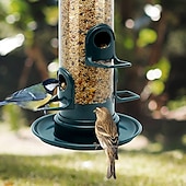 cheap Backyard Birding &amp; Wildlife-Bird Feeders for Outdoors Hanging  Squirrel Proof Bird Feeders for Outdoors Large Tube Bird Feeder with 4 Feeding Ports Bird Seed Feeder with Hook and Food Tray Attract Multiple Birds