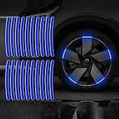 abordables Bandes de Décoration-40 pièces moyeu de roue de voiture bande réfléchissante autocollant roue de moto de voiture autocollant d&#039;avertissement réfléchissant fort jante de pneu autocollants réfléchissants accessoires de