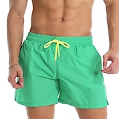 cheap Men&#039;s Swimming Shorts-Men&#039;s Board Shorts Swim Shorts Swim Trunks Summer Shorts Beach Shorts Drawstring Elastic Waist Plain Quick Dry Short Daily Holiday Hawaiian Boho Black Yellow Micro-elastic