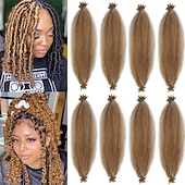 cheap Crochet Hair-8 Packs Pre-Separated Springy Afro Twist Hair Suitable for Damaged Soft Locs Synthetic Marley Twist Braiding Hair