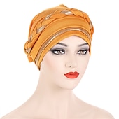 preiswerte Hüte-8 farben muslimische frauen innere kappen geflochtene bandanas hijab komfort mode turban hut bunte chemo hüte kopf tragen turbante