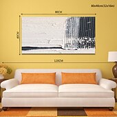 cheap Abstract Paintings-Oil Painting Handmade Hand Painted Wall Art  Black-White Abstract Canvas Painting Home Decoration Decor Stretched Frame Ready to Hang