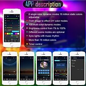 cheap WiFi&amp;Music Control-LED Strip Lights 1m-30m RGBIC WS2812b Bluetooth App Control Chasing Effect Lights Flexible Tape Diode Ribbon TV BackLight Room Decorate