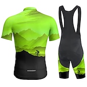 Недорогие Комплекты мужской одежды-Муж. Велокофты и велошорты-комбинезоны С короткими рукавами Горные велосипеды Шоссейные велосипеды Лето Синий Желтый Оранжевый Природа и пейзажи Смешной Велоспорт 3D