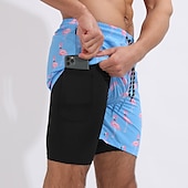 baratos shorts de natação masculinos-Homens Bermuda de Surf Shorts de Natação Calção Justo de Natação Surf Casual Feriado Praia Secagem Rápida Com Cordão Com forro de compressão Gradiente Havaiana Boho Roupas Esportivas 1 5