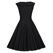 levne oblečení-50. léta outfit světlice šaty 7 ks sada doplňků 50. léta retro vintage swingové šaty dámský cosplay kostým party datum festival