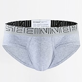 cheap Men&#039;s Briefs Underwear-Men&#039;s 2packs Briefs Brief Underwear 95% Cotton Washable Comfortable Letter Low Rise Black White