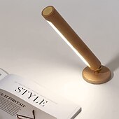 abordables Appliques murales d&#039;intérieur-applique murale led en bois 360 ° rotatif magnétique détachable et gradation continue applique murale rechargeable, la lampe de nuit usb est pour le salon de la chambre