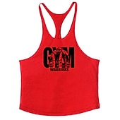 economico Magliette da sport e palestra-Per uomo Grafico Lettera Canotta Maglietta smanicata Canottiera Canotte con retro a vogatore Senza Maniche maglietta Collo a U Camicia Moda Muscolo Allenamento Quotidiano Vacanza Palestra Nero Bianco